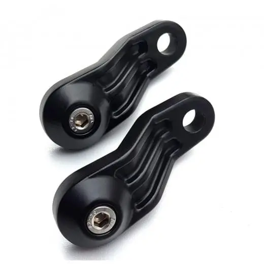Motone Ribbed Triline Rear Turn Signal Brackets - Black - Triumph Classics 1