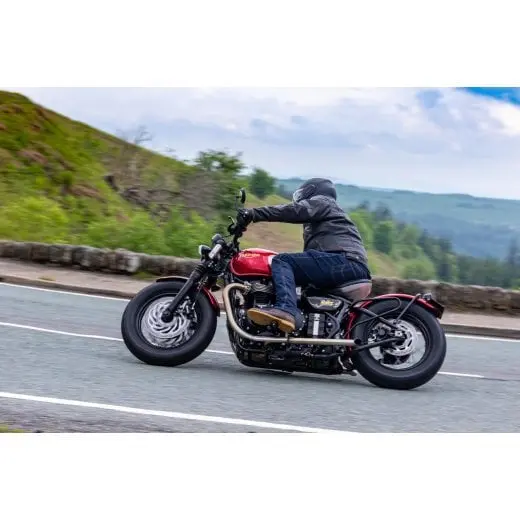 Motone Bedlam Turnout Exhaust - Brushed - Triumph Bobber 2017-2024 2