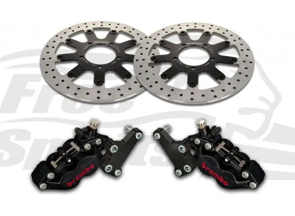 Free Spirits Front Brake Brembo Upgrade Kit With 340Mm Rotors - Bobber Black, Thruxton 1200 And Speedmaster 1