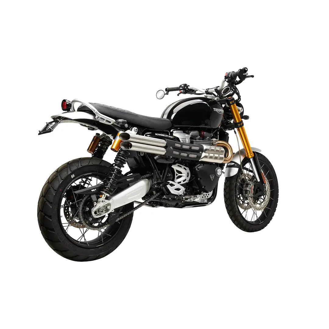 British Customs Slash Cut Shotgun Slip On Exhaust - Triumph Scrambler Xe / Xc 2019-2023 1