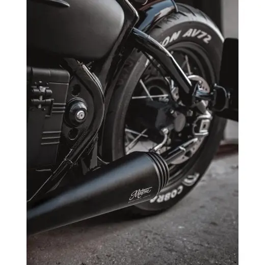 Motone Saturn V Exhaust / Slip Ons - Black - 2017+ Triumph Bobber And Speedmaster 2