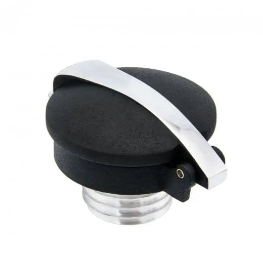 Motone Classic Monza Gas Cap For Triumph Classics - Black W/ Polished 1