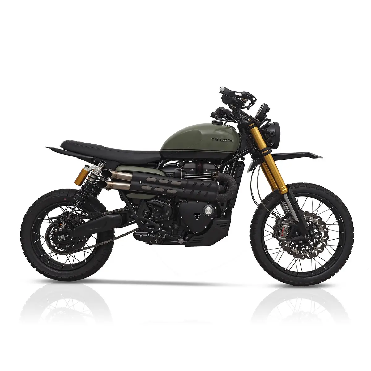Dakar Aluminum High Front Fender - Black Or Silver - Triumph Scrambler 1200 3
