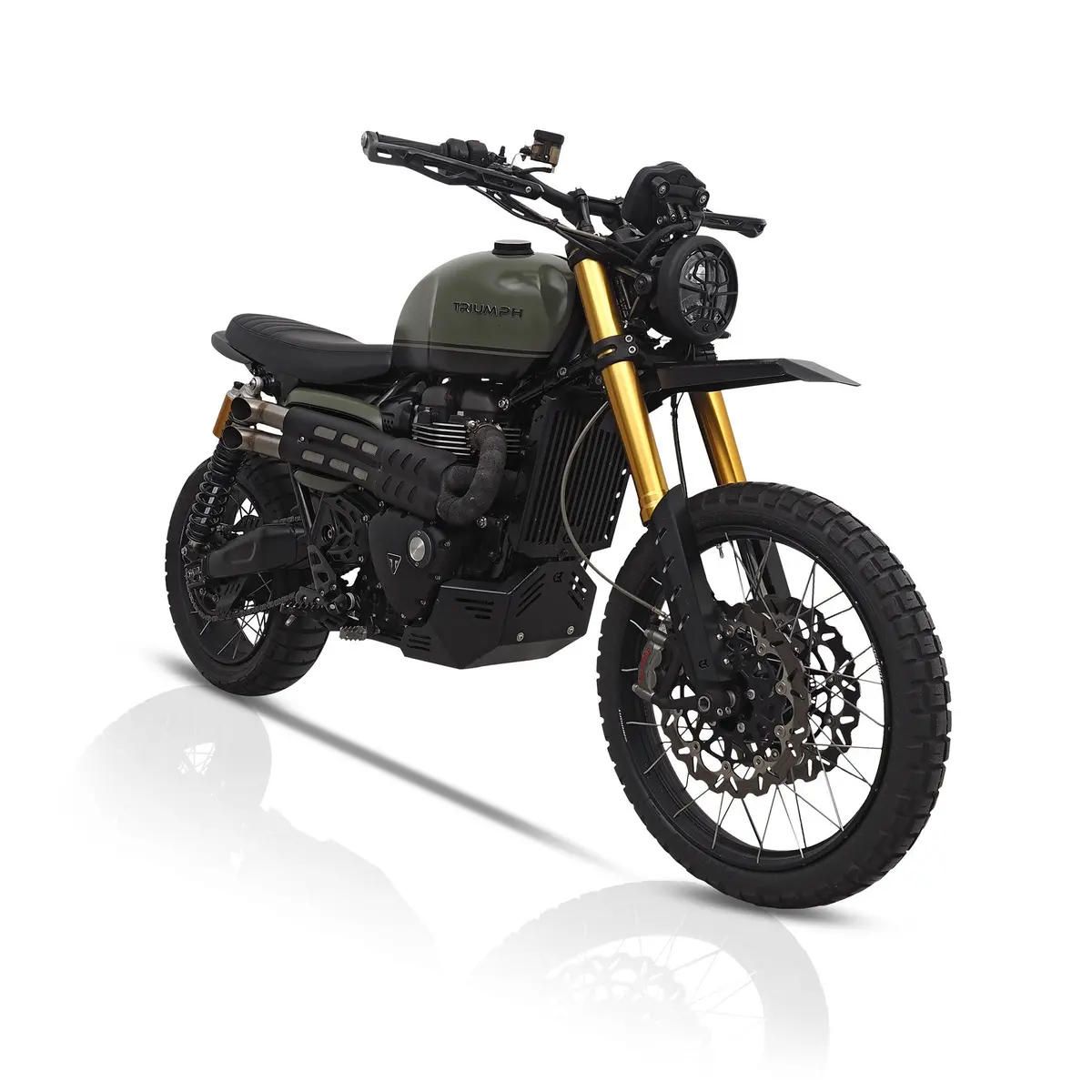 Dakar Aluminum High Front Fender - Black Or Silver - Triumph Scrambler 1200 2