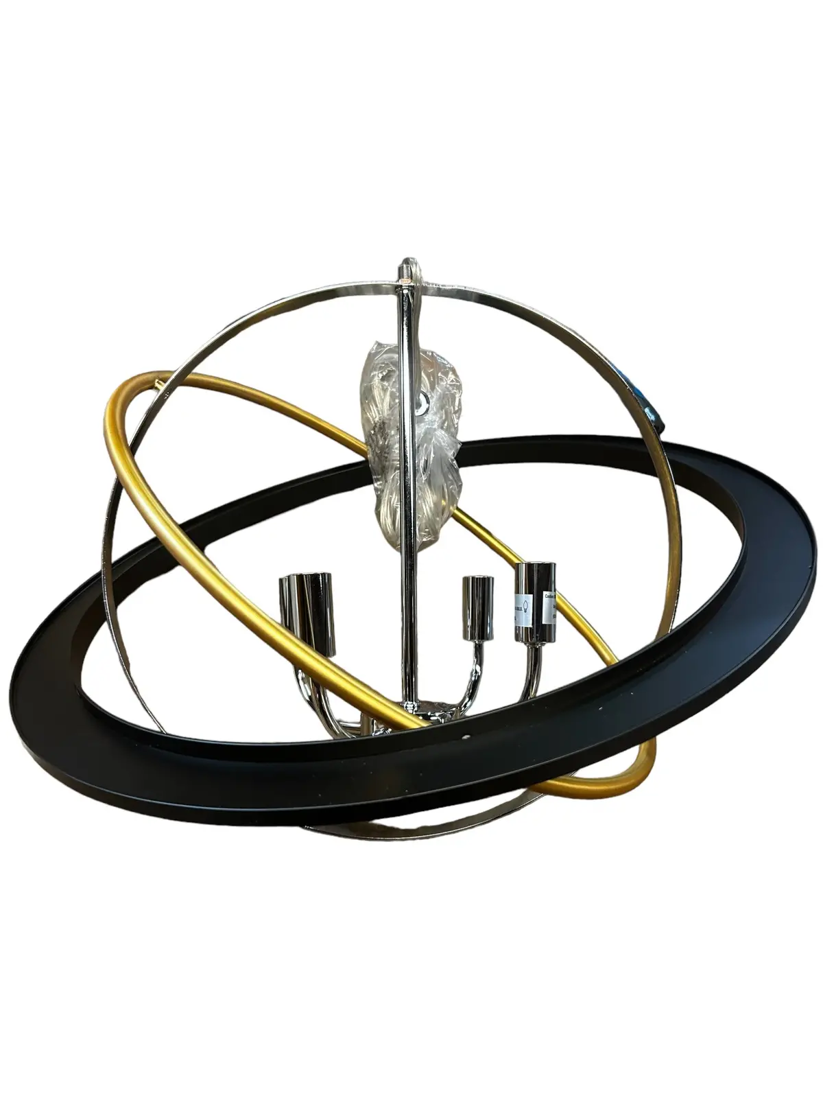 Artcraft Lighting, Cl15114, Cosmic 4 Light, 21 Inch, Dark Bronze, Chrome, Satin Brass, Chandelier Ceiling Light - New In Box 1