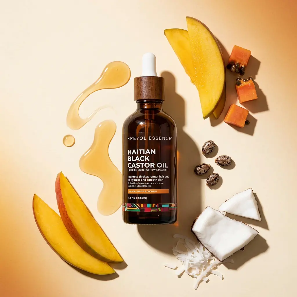 Haitian Black Castor Oil - Mango Papaya & Coconut (2Oz) 1