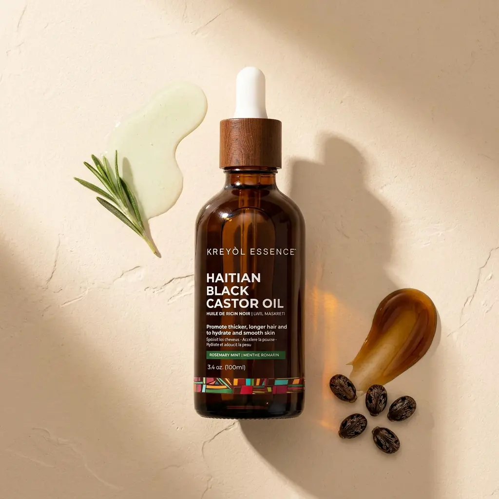 Haitian Black Castor Oil - Rosemary Peppermint (3.4Oz) Super Size 1