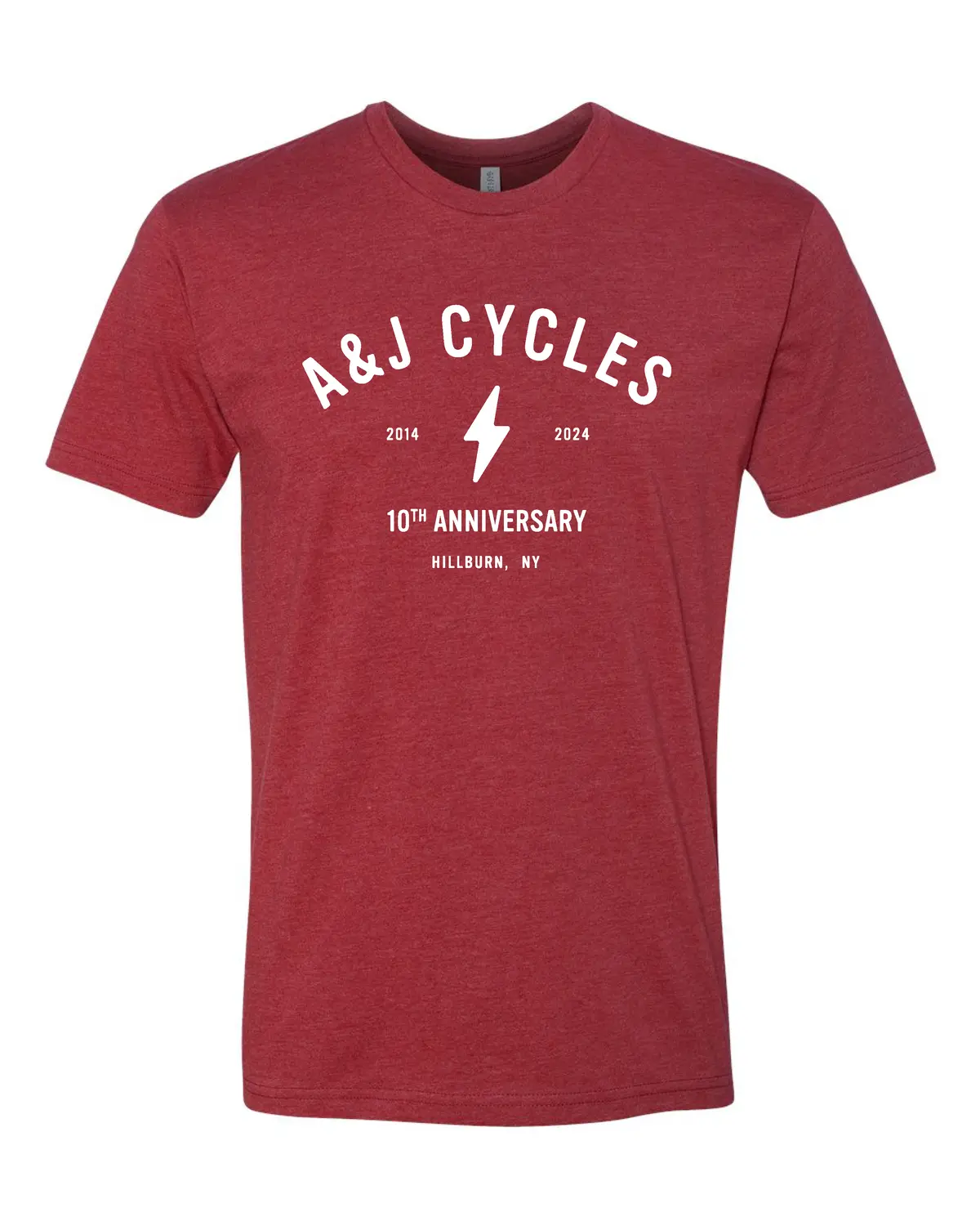 A&J Cycles 10Th Anniversary T-Shirt - Cardinal Red 1