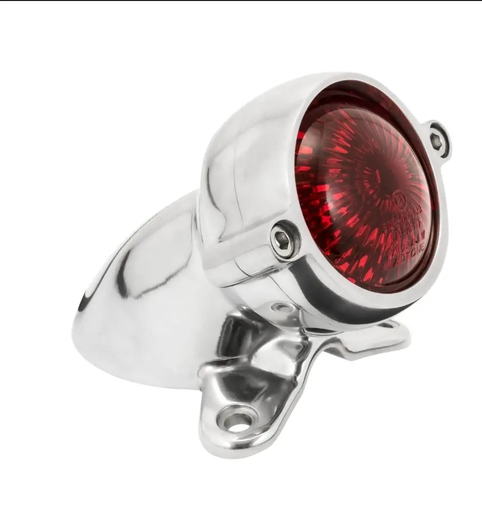 Triumph Bobber Fender Tail Light Mount With Light - Polished 1