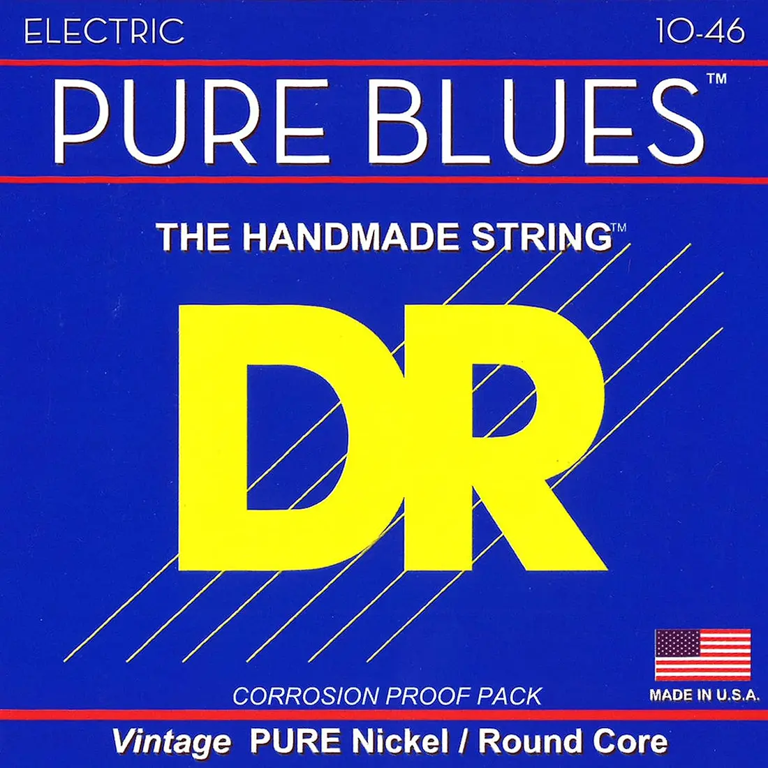 Dr Strings - Pure Blues - Vintage Pure Nickel Round Core Strings - 10-46 (1 Pack) 1