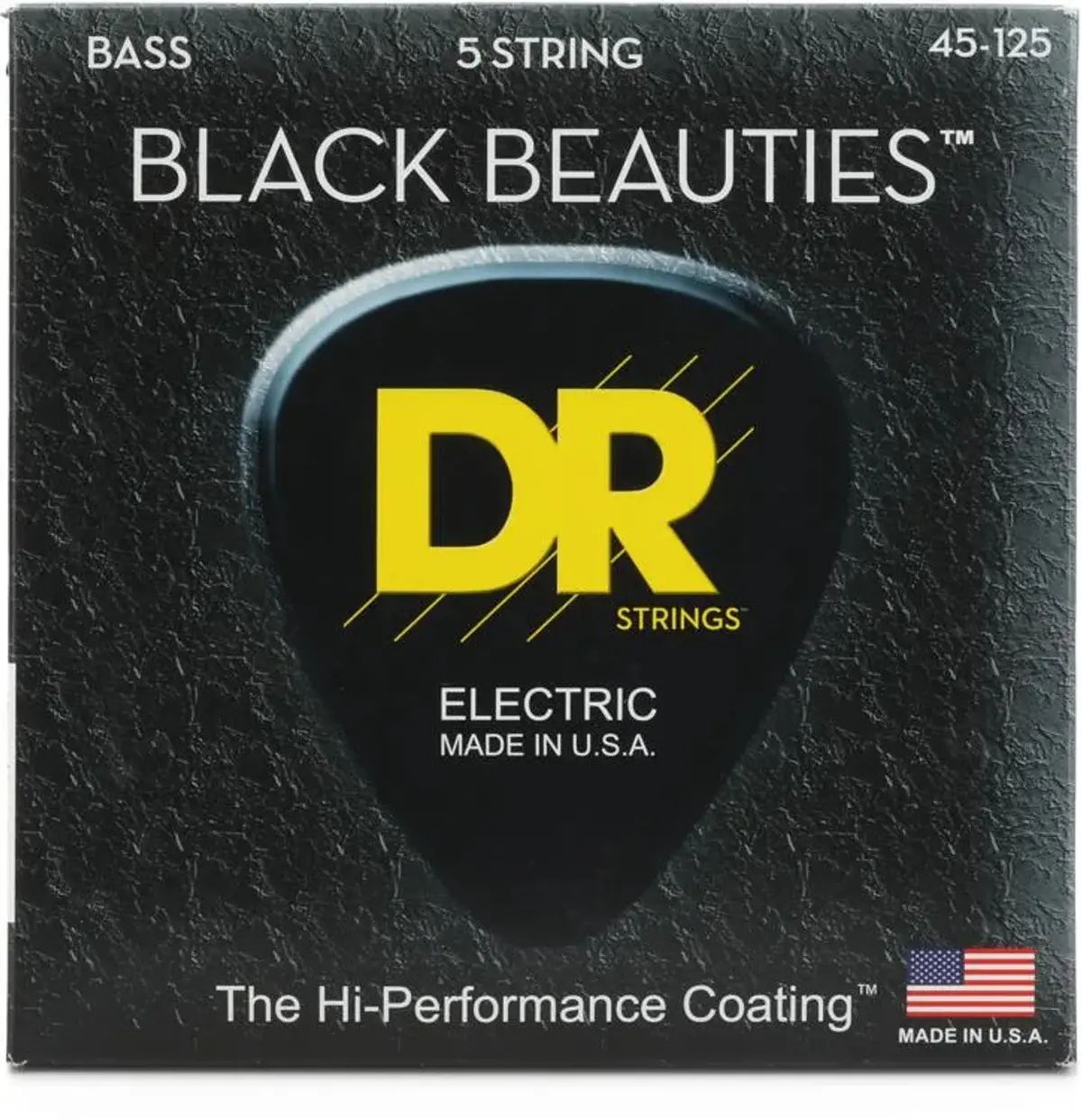 Dr Strings - Bkb5-45 - Black Beauties Coated 5-String Bass Guitar Strings - .045-.125 Medium (1 Pack) 1