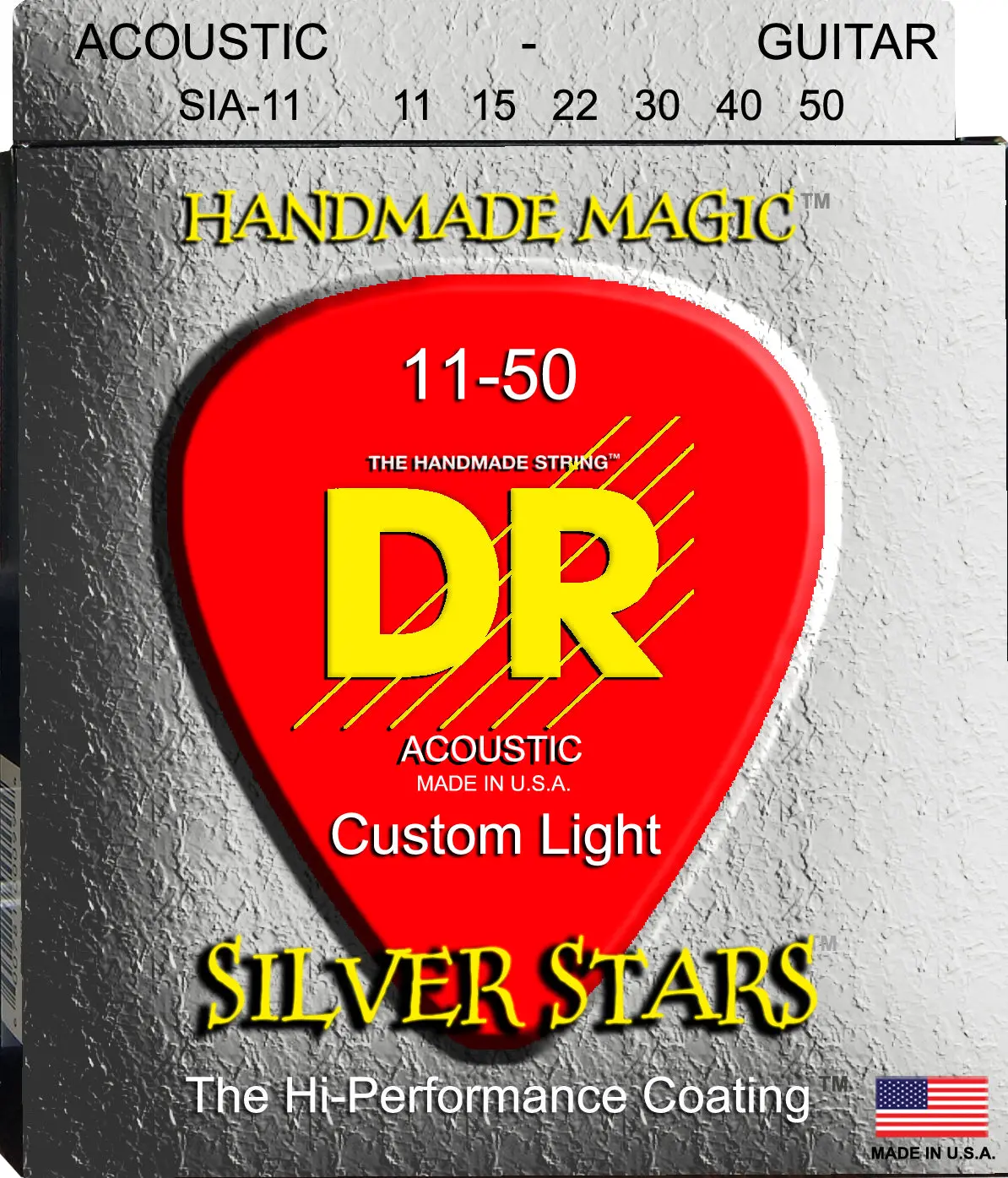 Dr Acoustic 11-50 Silver Stars Strings Sia-11 1