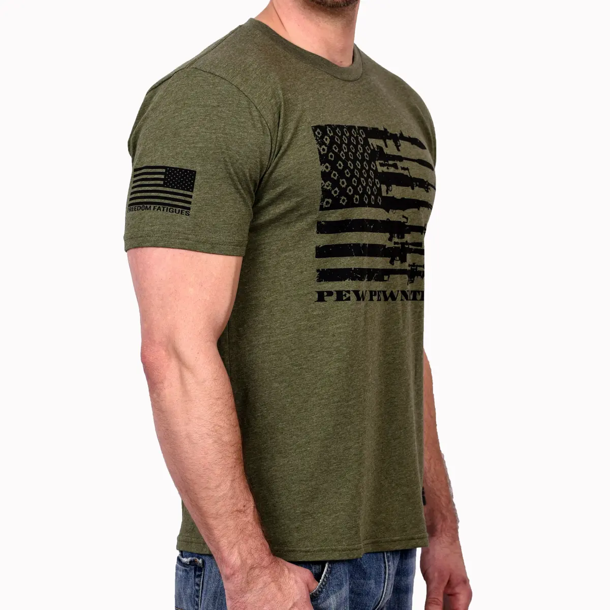 Men's Red, White & Pew Patriotic T-Shirt 1