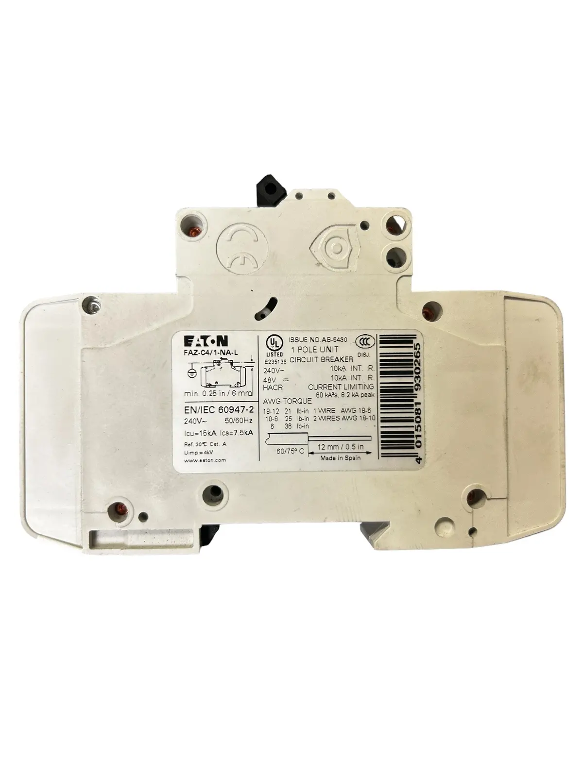Eaton - Cutler Hammer Faz-C4/1-Na-L Circuit Breaker - New No Box 1