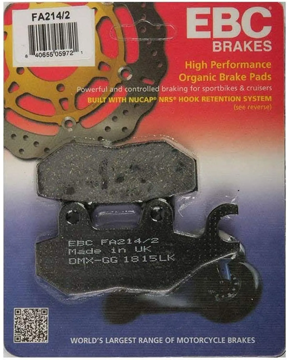 Ebc Organic Brake Pads - Fa214/2 - Rear - Triumph Classics 1