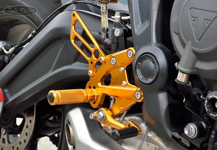 Sato Racing Adjustable Rearsets - Black Or Gold - Trident 660 1