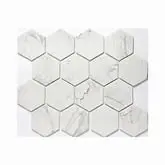 Esmer Echo Calacata 3" Hex Mosaic Tile 10" X 12" $12.95 Per Sheet In-Store-Pickup-Only 1