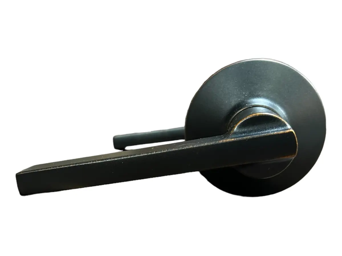 Schlage F10 Lat 716 Latitude Door Lever, Hall & Closet Passage Lock, Aged Bronze - New In Box 1