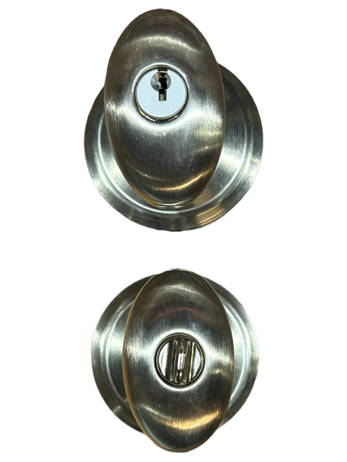 Schlage F51a Sie 619 Siena Knob Keyed Entry Lock, Satin Nickel- New In Box 1