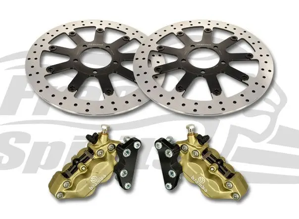Free Spirits Front Brake Brembo Upgrade Kit With 340Mm Rotors - Bobber Black, Thruxton 1200 And Speedmaster 3