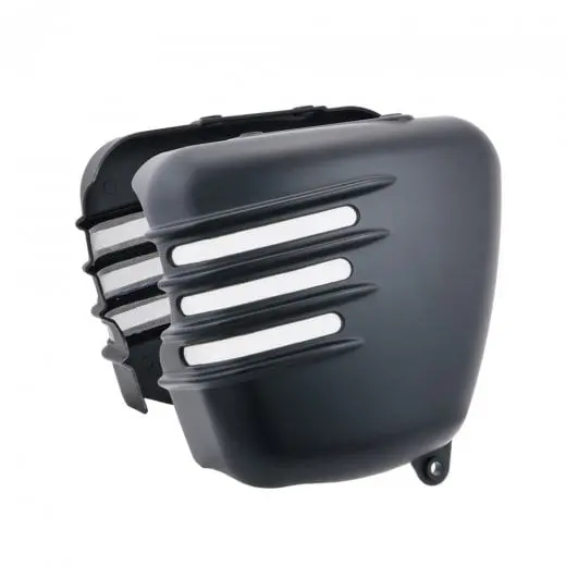 Motone Ribbed Side Covers - 2001-2015 Classics  - Matte Black 1