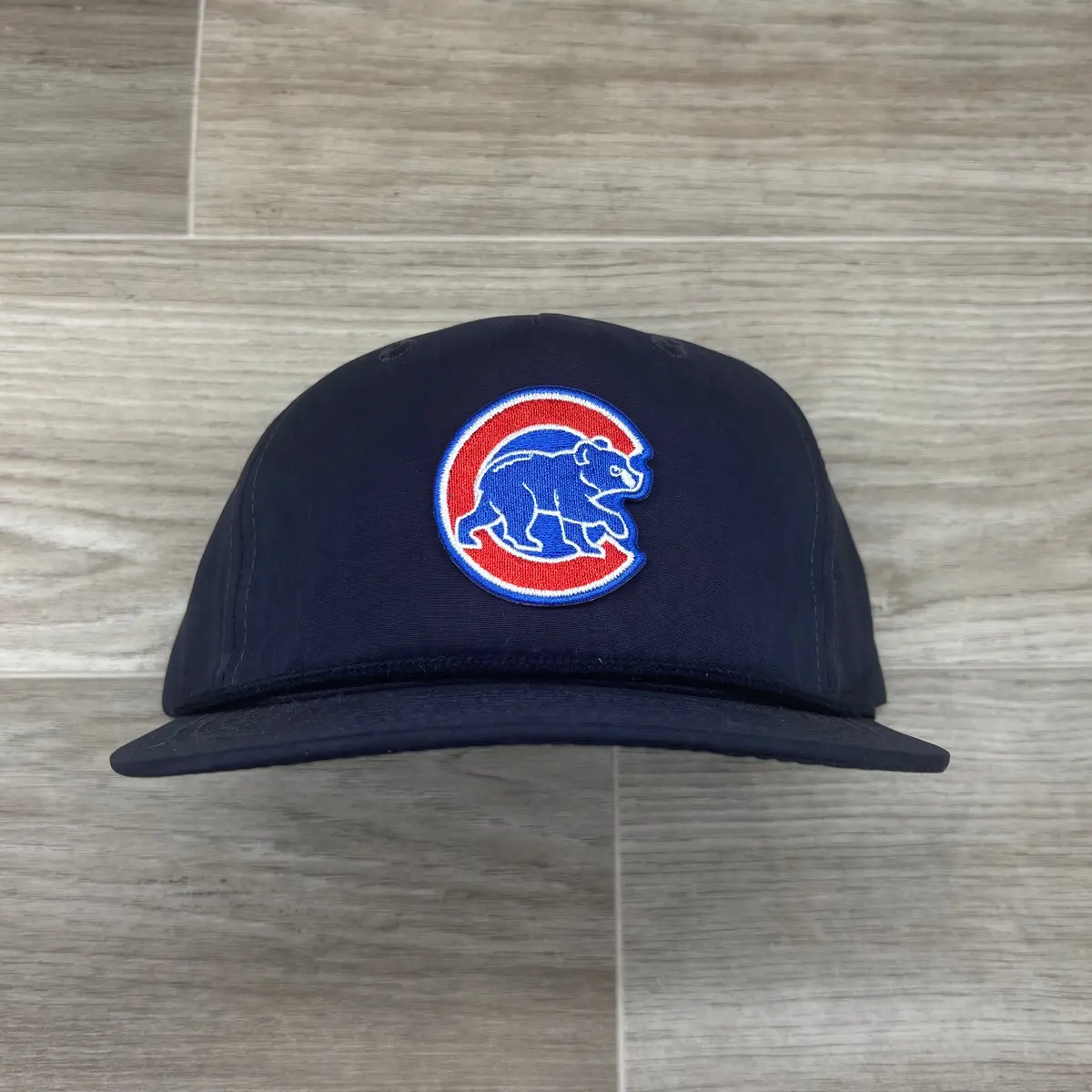 Retro Chicago Cubs Patch On Solid Navy Blue Retro Hat 1