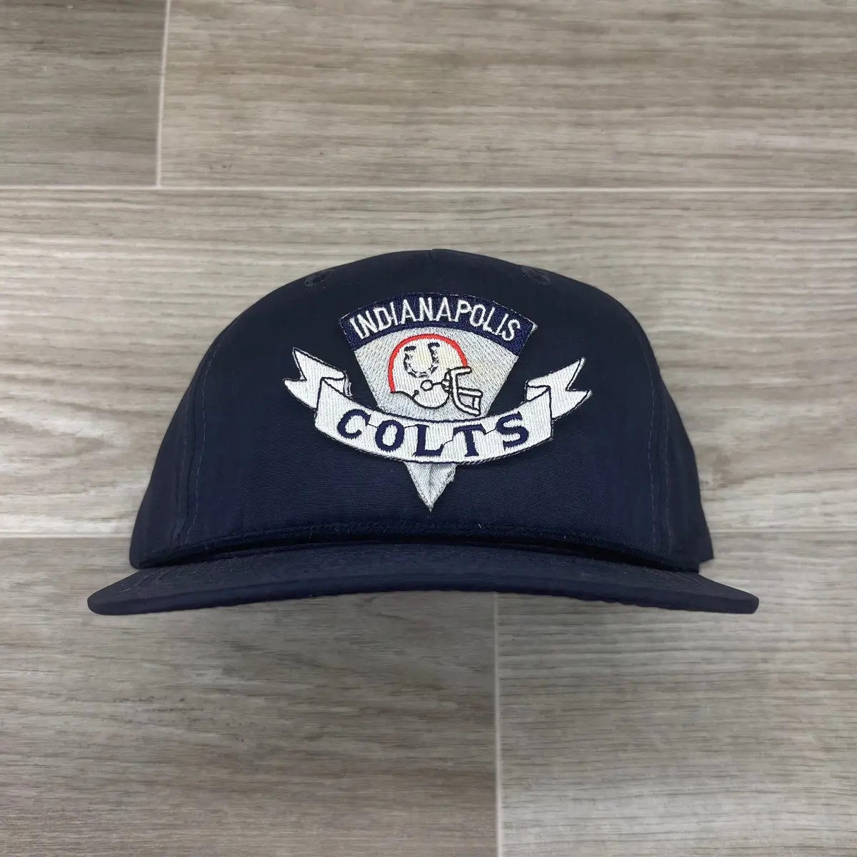 Vintage 90S Indianapolis Colts Pennant Patch On Solid Navy Blue Retro Rope Hat (1 Of 1) 1