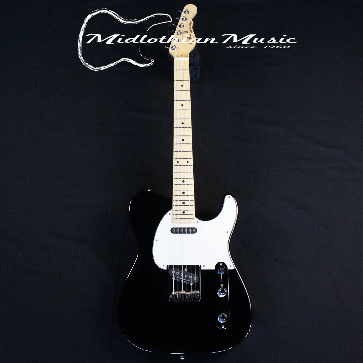 G&L Usa Fullerton Deluxe Asat Classic - Jet Black Gloss Finish W/Gig Bag 1