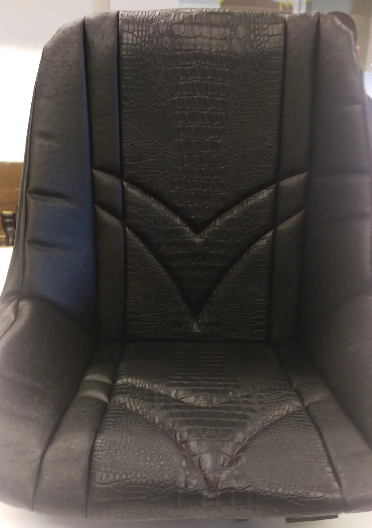 Custom Seat Covers--Black Ostrich And Black Gator 1