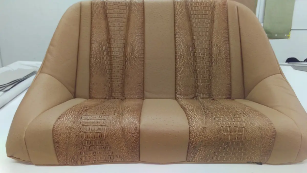 Custom Seat Covers--Tan Ostrich And Tan Gator 1
