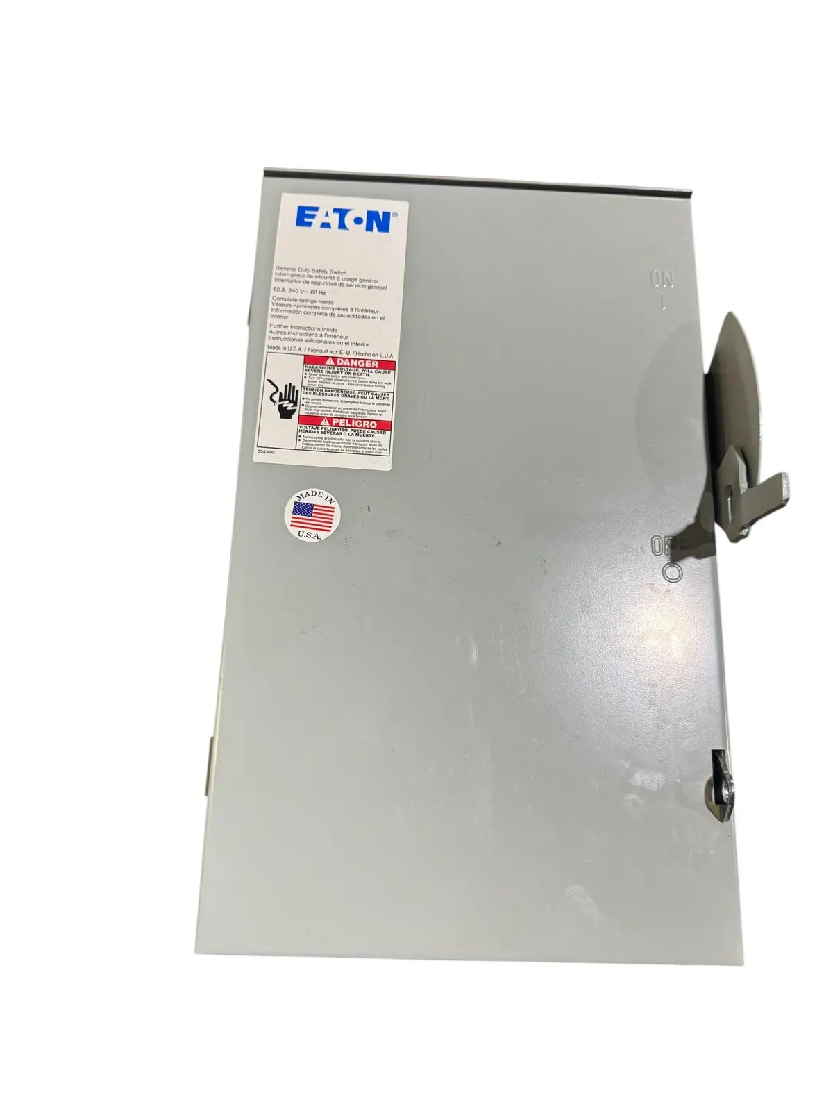 Eaton Dg222urb, Non-Fusible Safety Switch, 2P, 240V, 60A 1