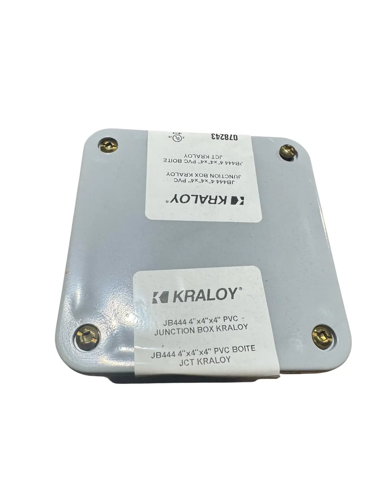 Kraloy, Junction Box, Screw Cover, Pvc, Molded Mounting Feet, 4 In. X 4 In. X 4 In. (078243) 1