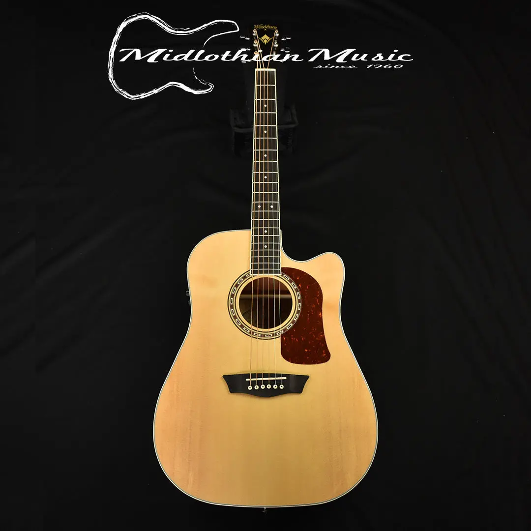 Washburn Hd10sce-0 - Heritage Series - Dreadnought 6-String - Acoustic-Electric Guitar - Natural Gloss 1