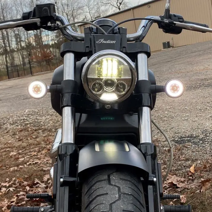 Custom Dynamics Pro-Beam Led Front Turn Signals - Amber / White - 2017-2024 Indian Scout / Bobber / Rogue 1