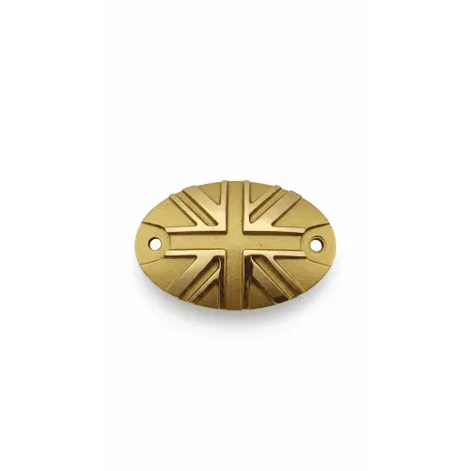 Motone Royal Enfield 350 Brake Reservoir Cover - Union Jack - Brass 1