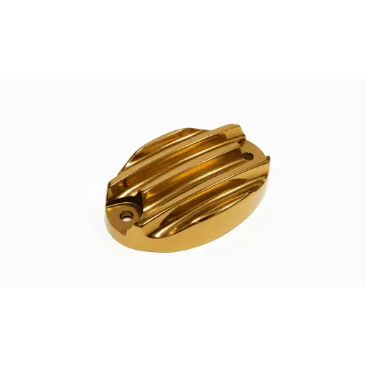 Motone Royal Enfield 350 Brake Reservoir Cover - Ribbed - Brass 1