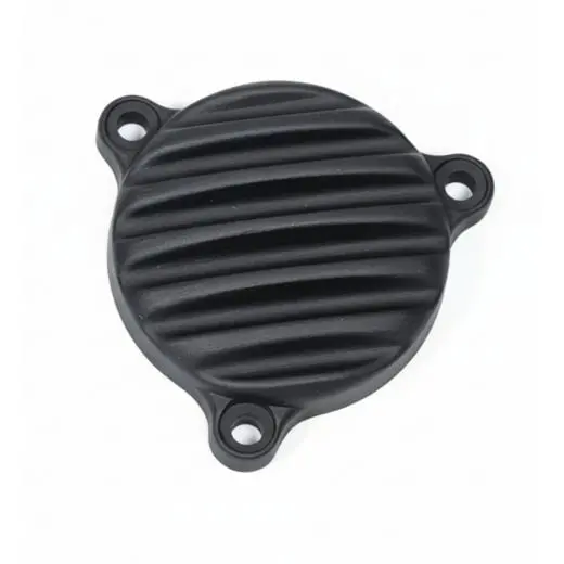 Motone Royal Enfield 350 Oil Filter Cover - Ribbed - Black 1