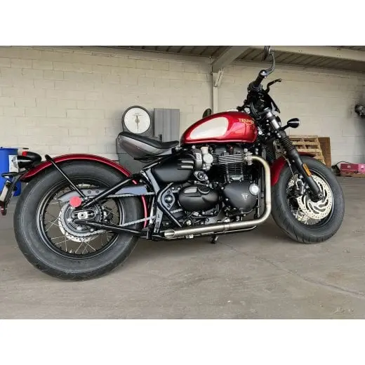Motone H-Bomb Full Exhaust - Stainless - Triumph Bobber 2
