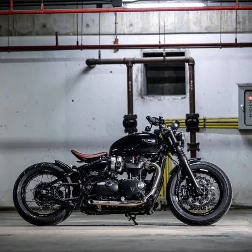 Motone Mayhem Shorty Turnout Muffers - Brushed - Triumph Bobber / Speedmaster 2