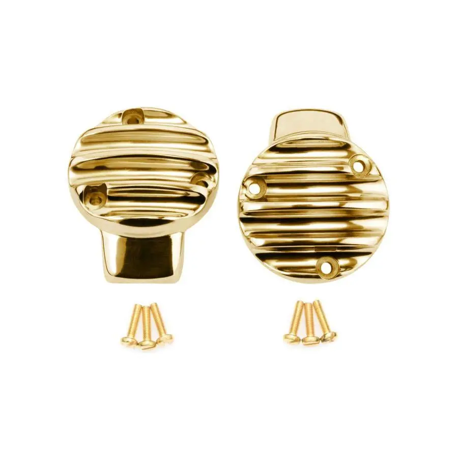 Motone Solid Brass Ribbed Throttle Body Covers 1