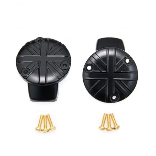 Motone Throttle Body Side Covers - Union Jack - Black 1