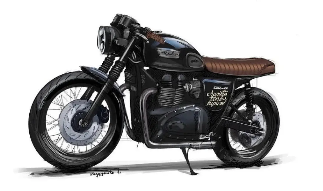 A&J Cycles 2010 Bonneville T100 Sketch Sticker 1