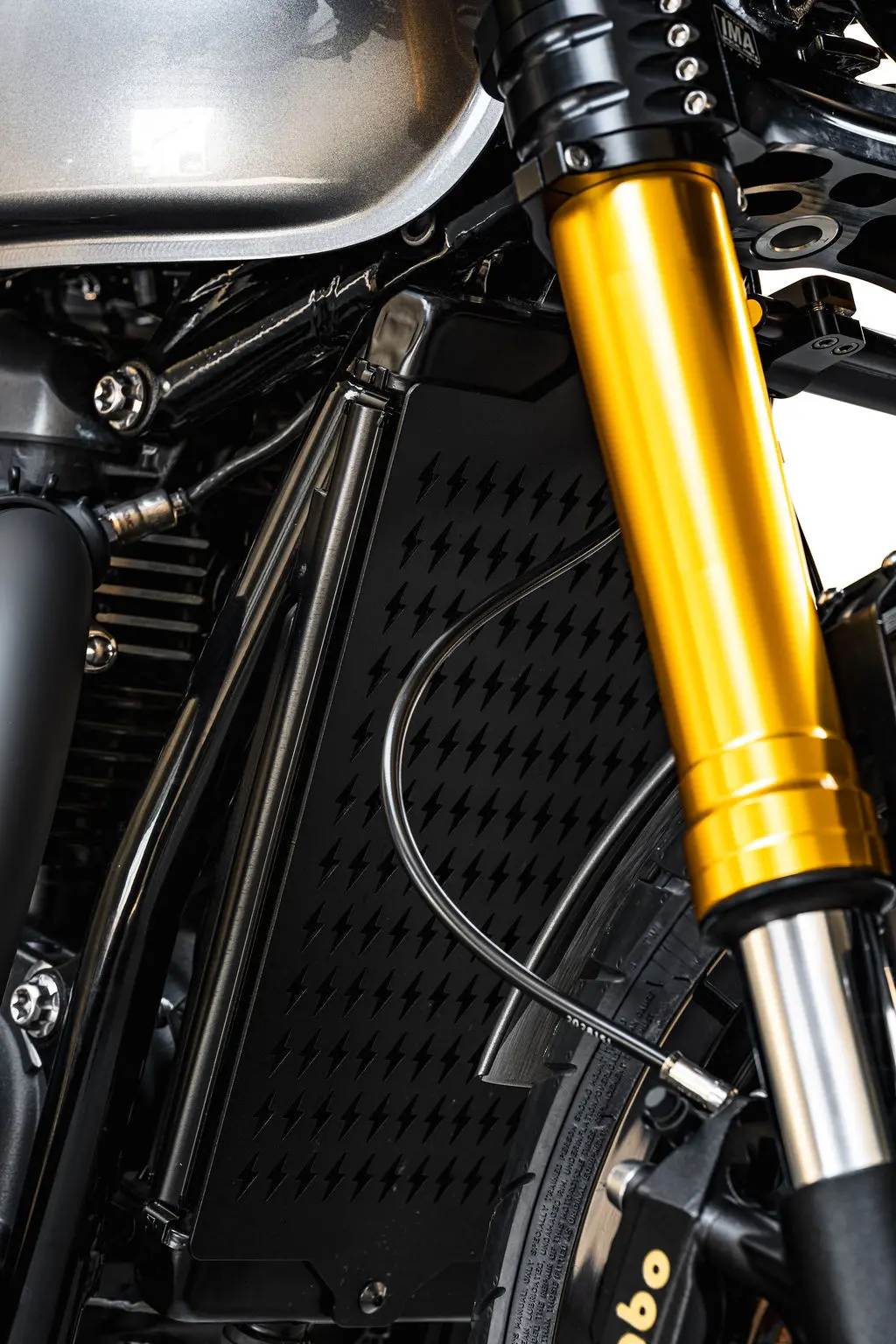 Lightning Bolt Radiator Guard - 2016+ Triumph Classics 2