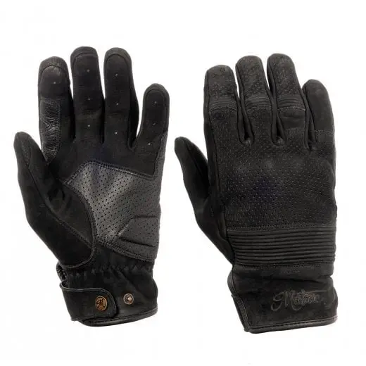 Motone Wraith - Motorcycle Riding Gloves - Nubuck Leather - Black 1