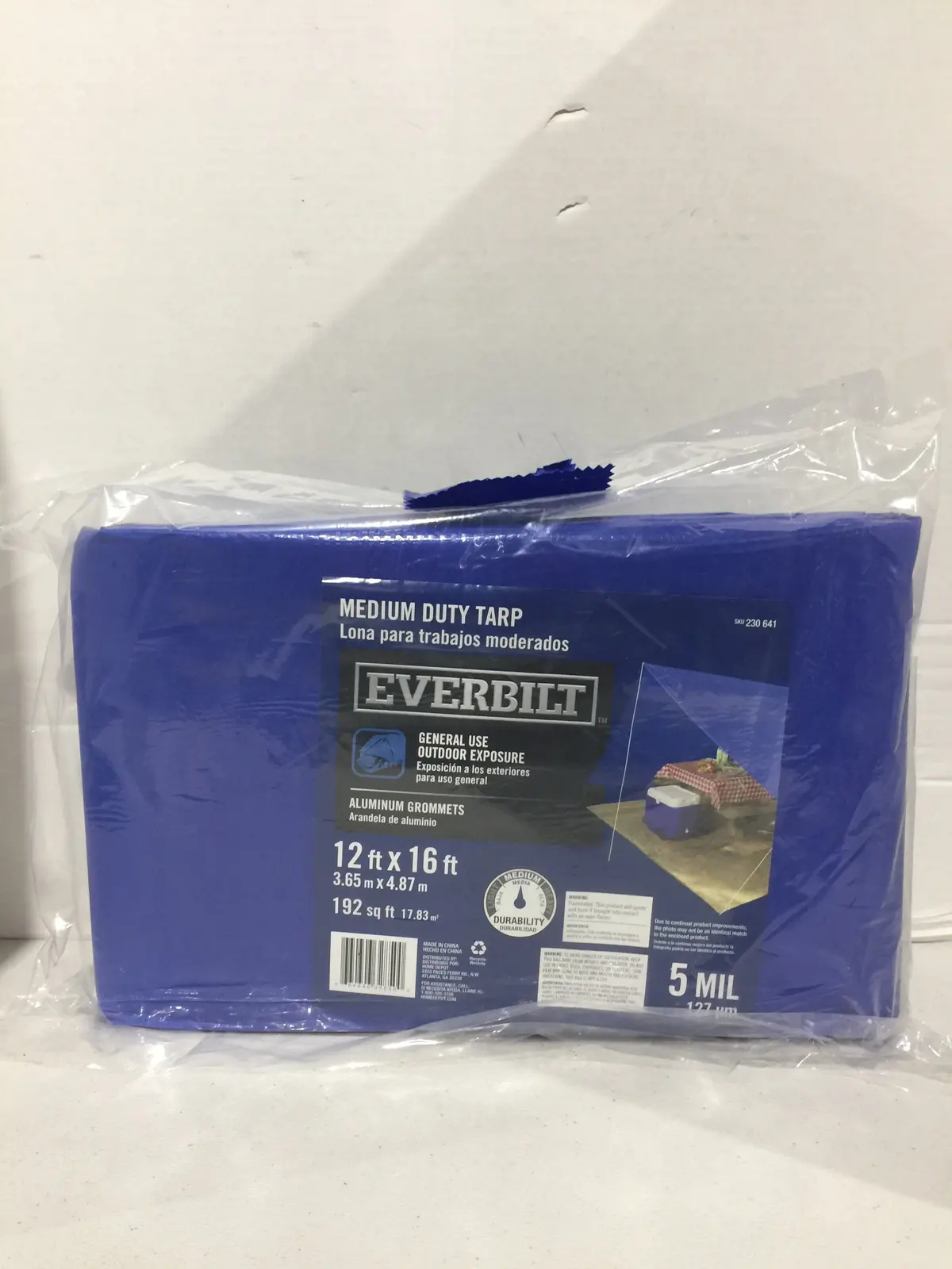 Everbilt 12 Ft. X 16 Ft. Blue Medium Duty Tarp 5 Mil 1