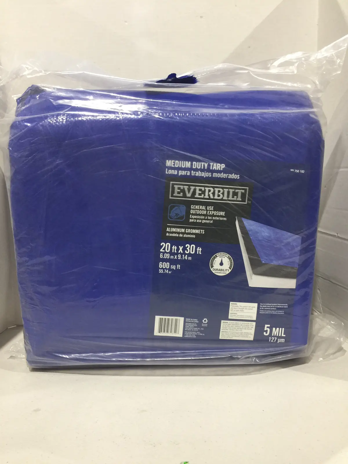 Everbilt 20 Ft. X 30 Ft. Blue Medium Duty Tarp 5Mil 1
