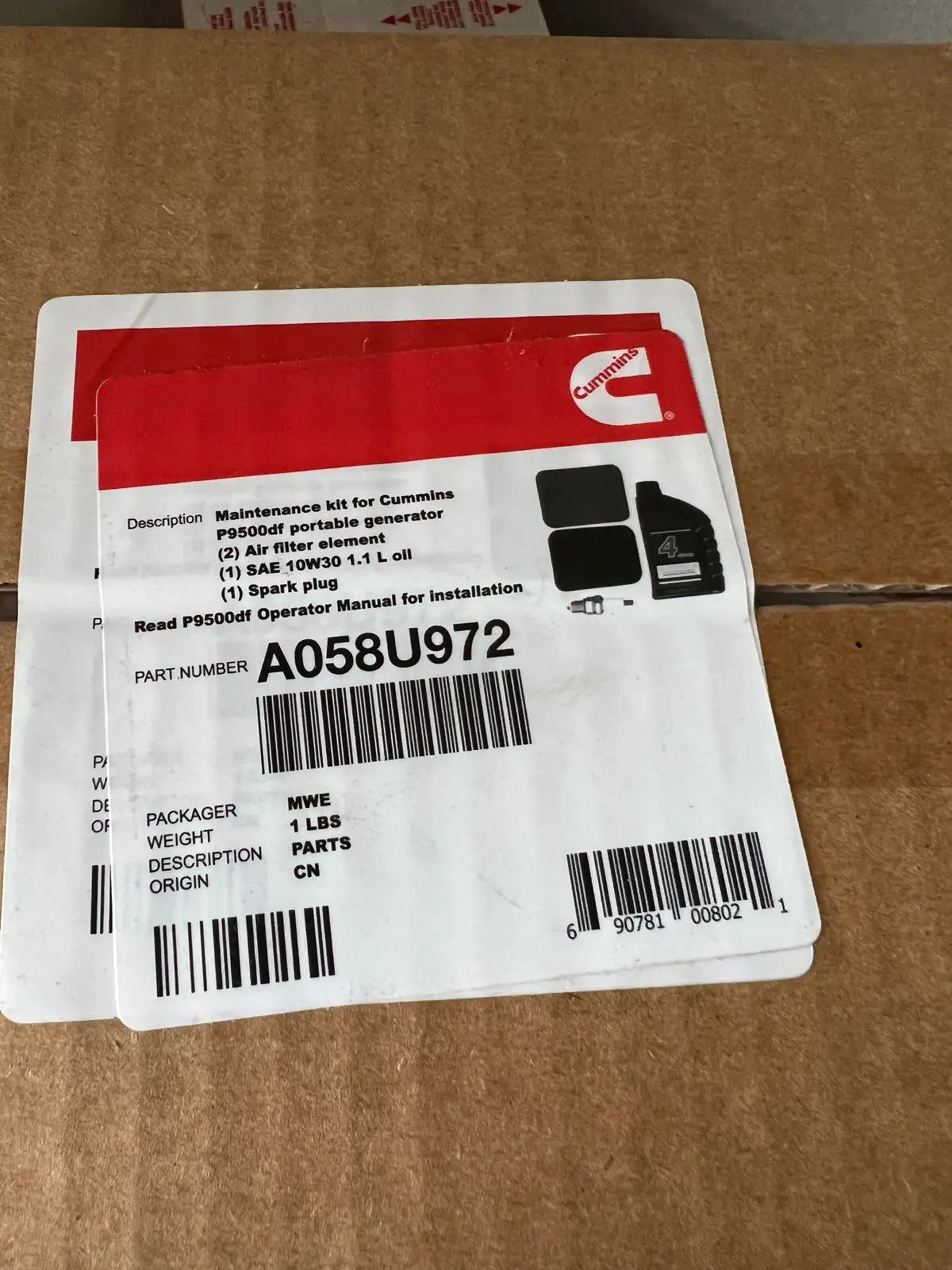 Onan P9500df Maintenance Kit - A058u972 1