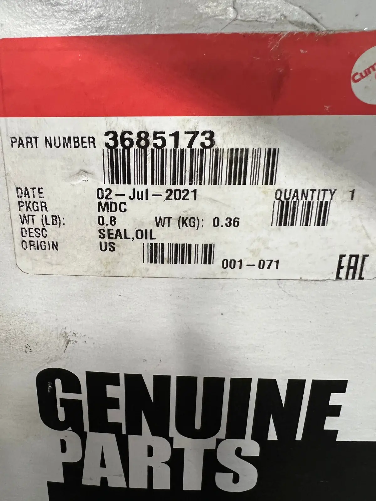 3685173 Oil Seal Cummins 1