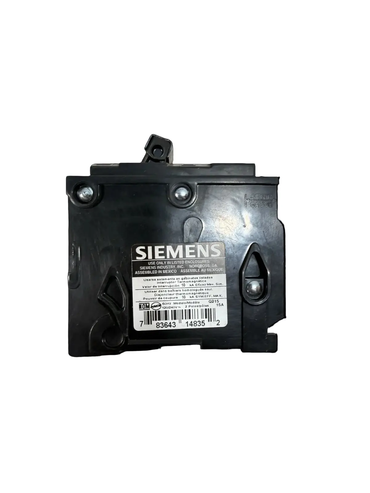Siemens Industry Q215 2-Pole 15 Amp 120/240 Vac 10 Ka Circuit Breaker 1