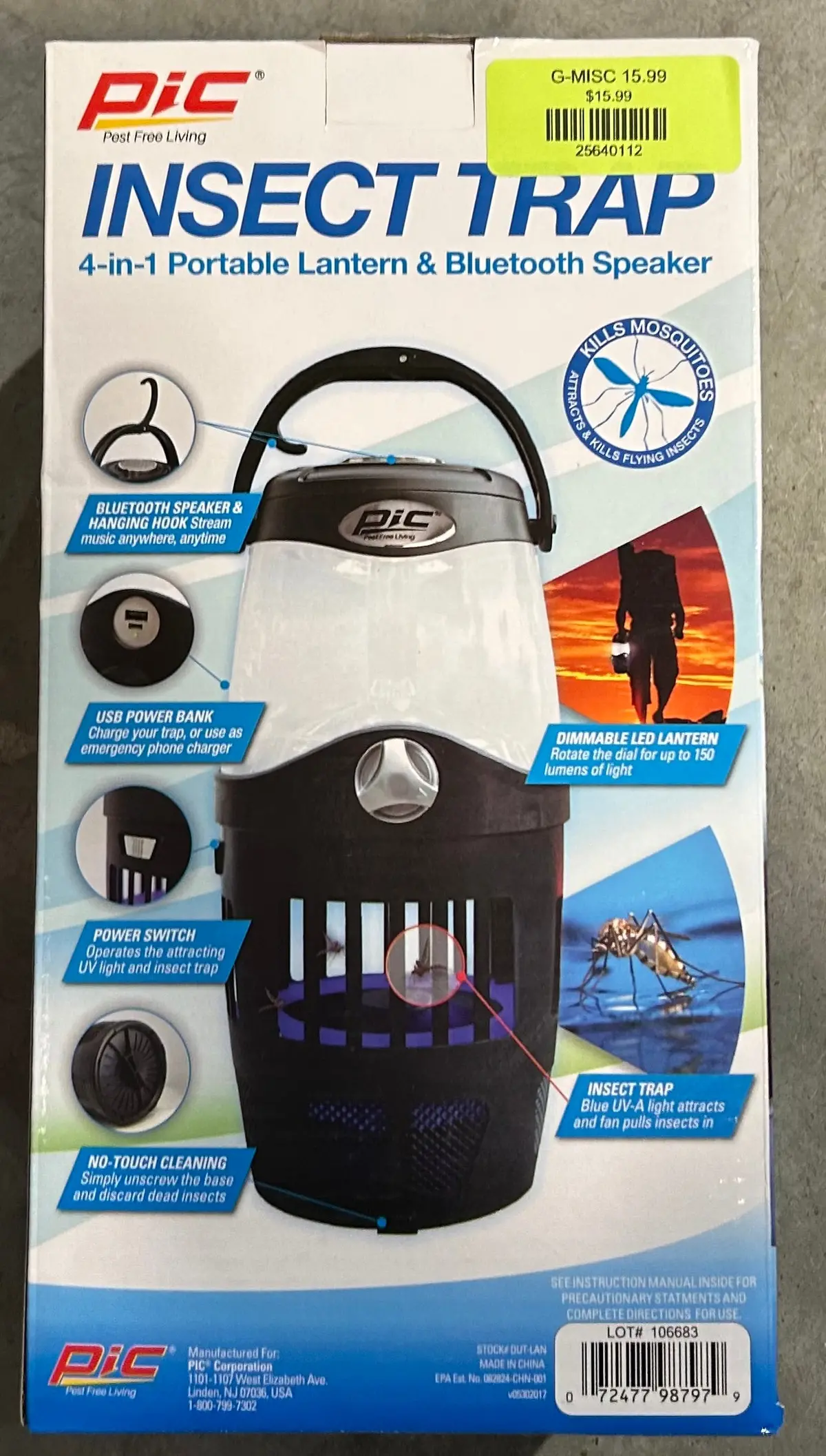 Pic, Insect Trap, 4-In-1 Portable 1